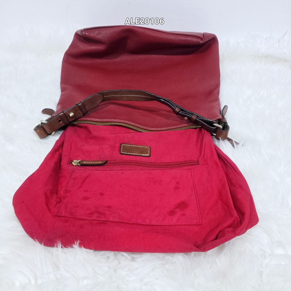 Dooney & Bourke Red Leather Tote / Shoulder Bag Zip Pocket - Picture 11 of 16